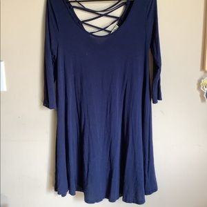 Navy blue knee high dress